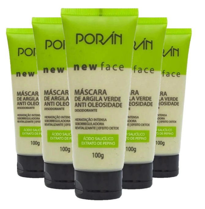 Máscara de Argila Verde Antioleosidade Poran Detox Facial